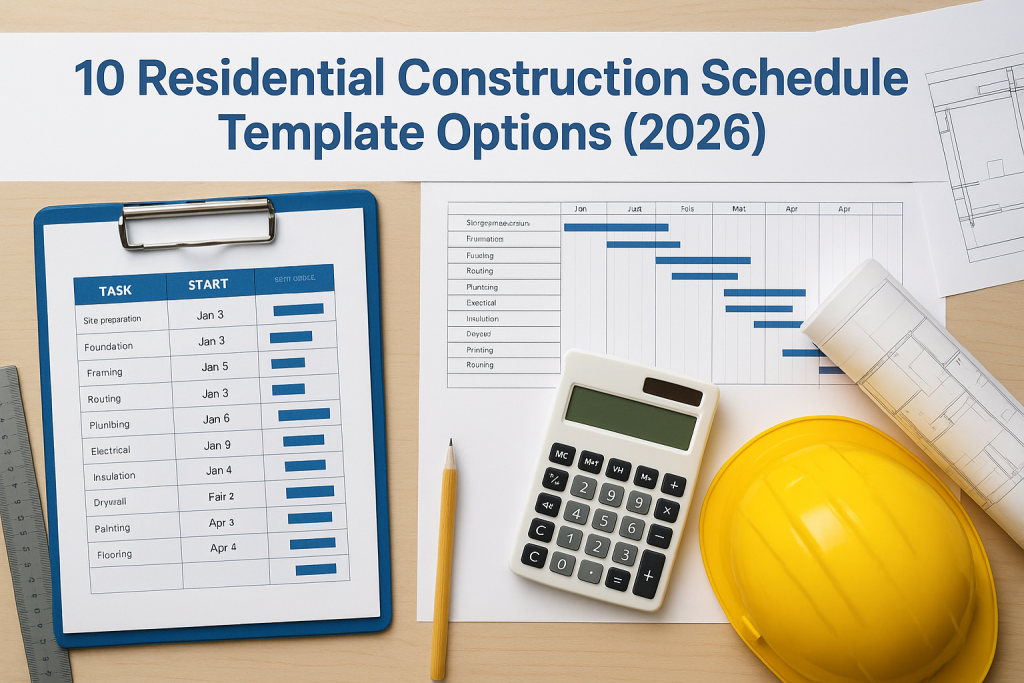 10 Residential Construction Schedule Template Options (2026)
